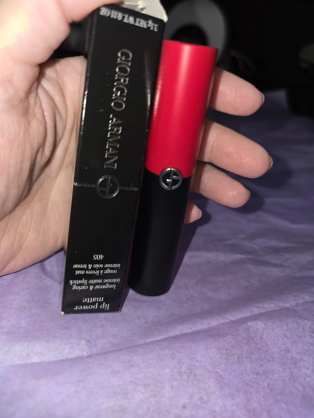 Giorgio Armani Red Satin Lipstick - Color 405 New In Box